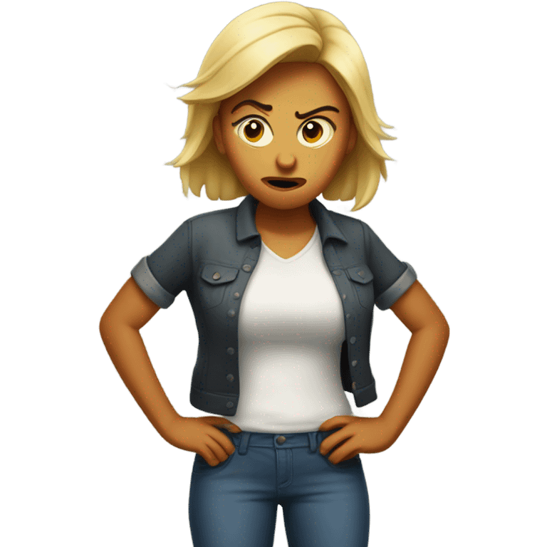 angry lady with hands on her hips emoji