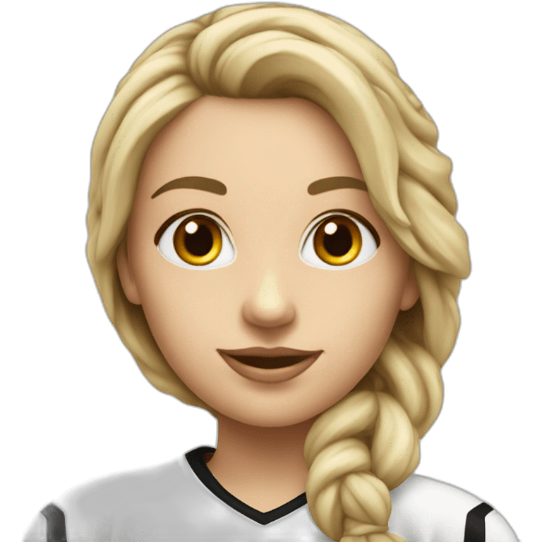 hockey woman black-white emoji