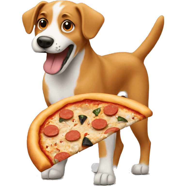 dog eating pizza and sushi emoji