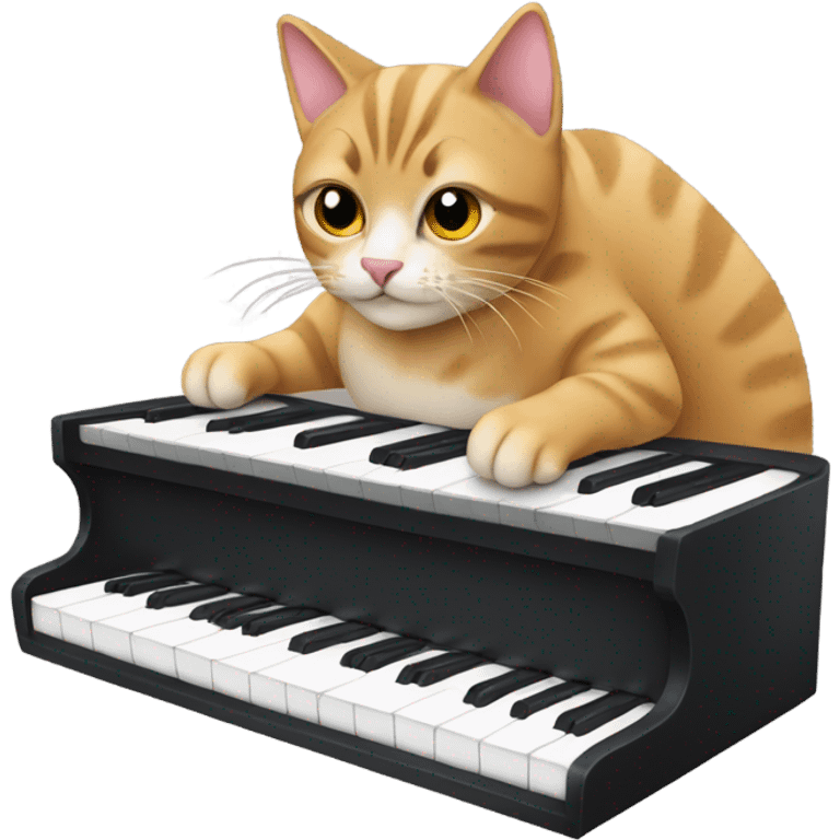 cat playing piano emoji