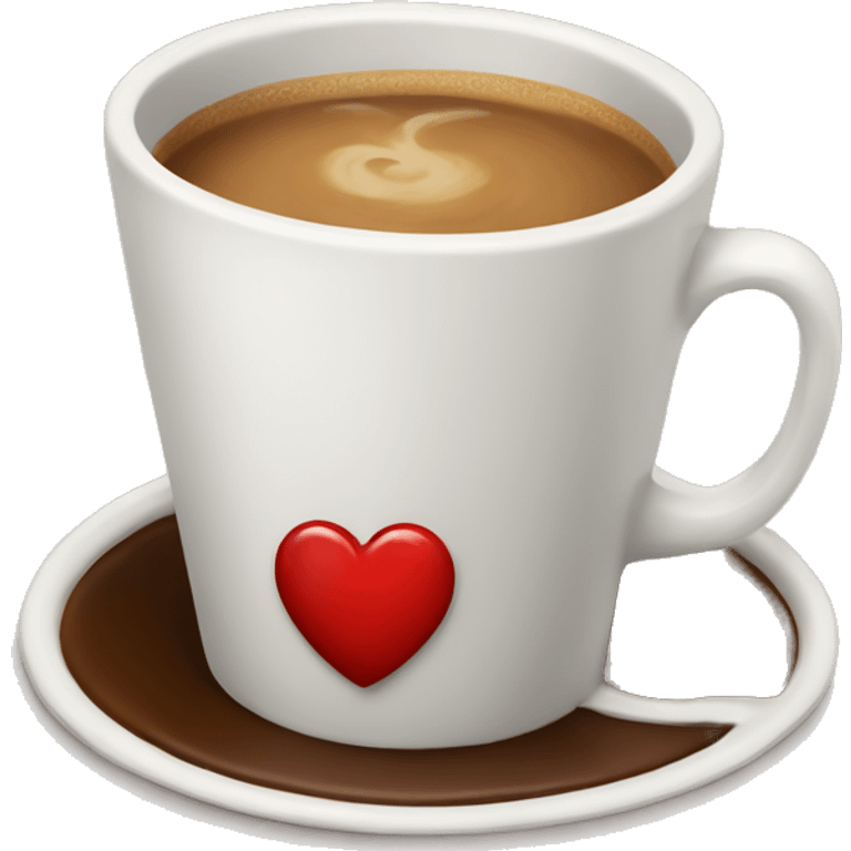 Cup of coffee with red heart  emoji