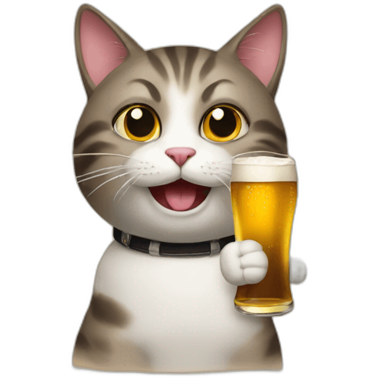 Cat with beer emoji