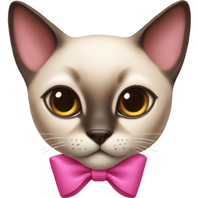 Siamese cat with a pink bow emoji