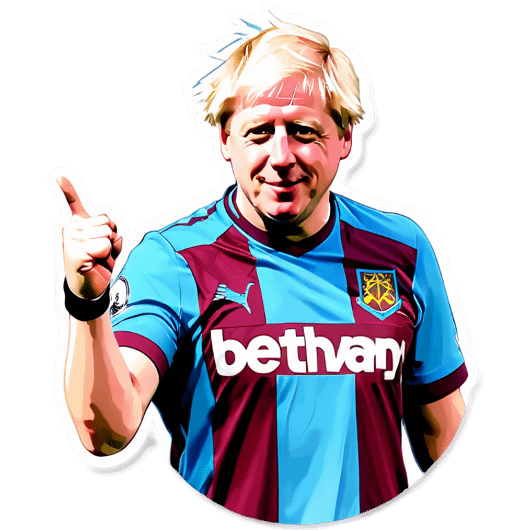 Boris Johnson in a West Ham top  emoji