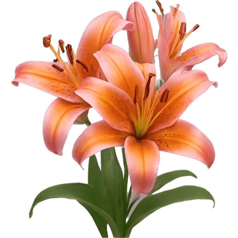 pink and orange lilies  emoji