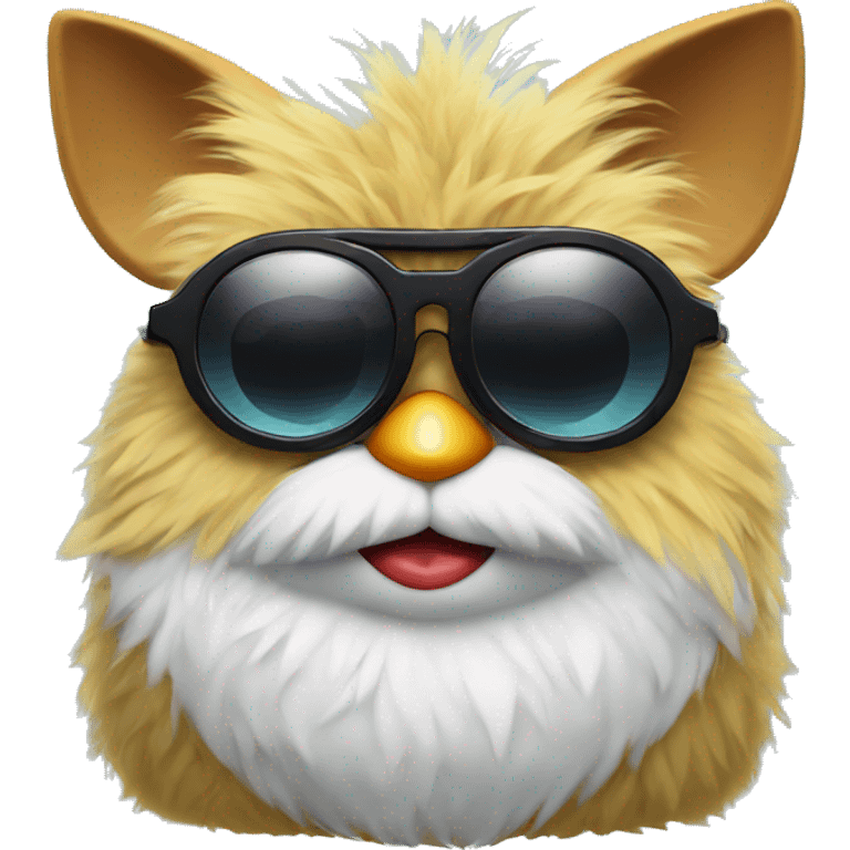 Furby wearing sunglasses emoji