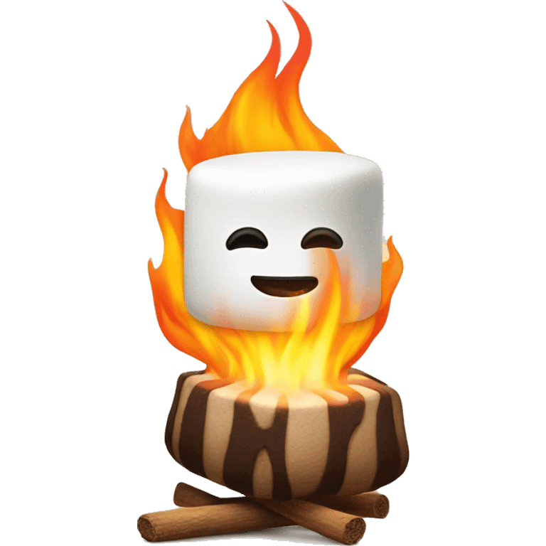 marshmallow on fire emoji