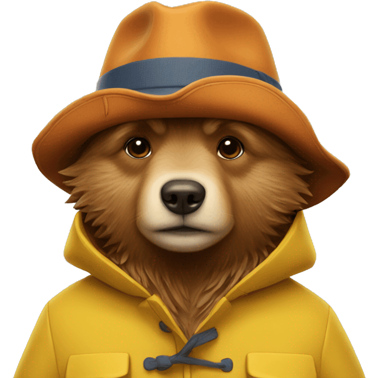 Paddington with yellow jacket emoji