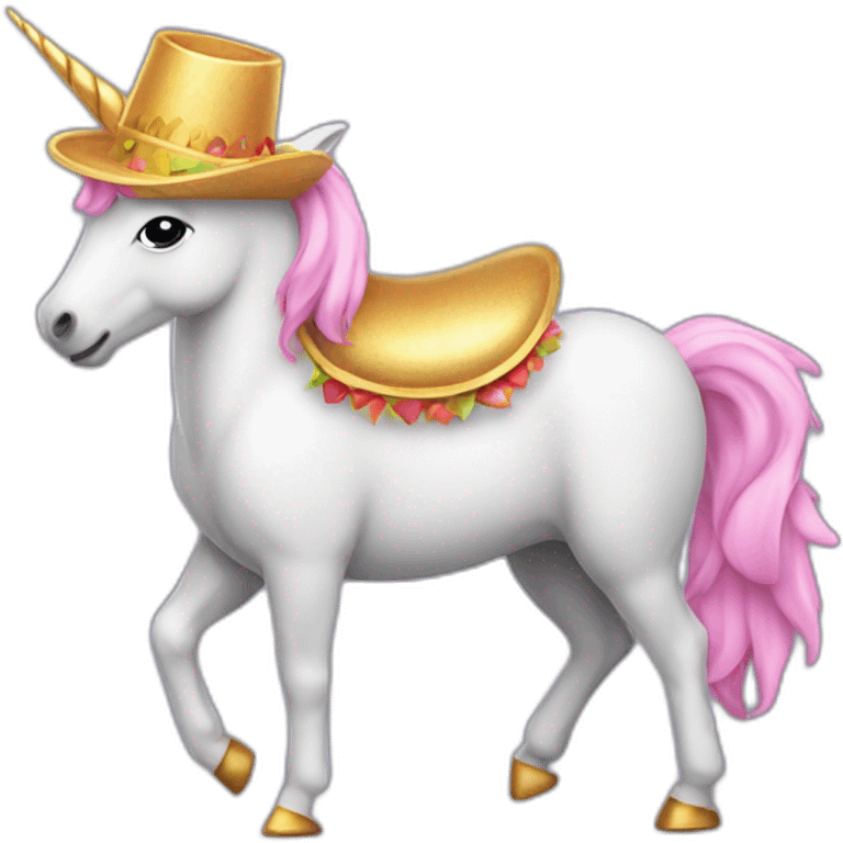 Unicornio con sombrero de navidad emoji