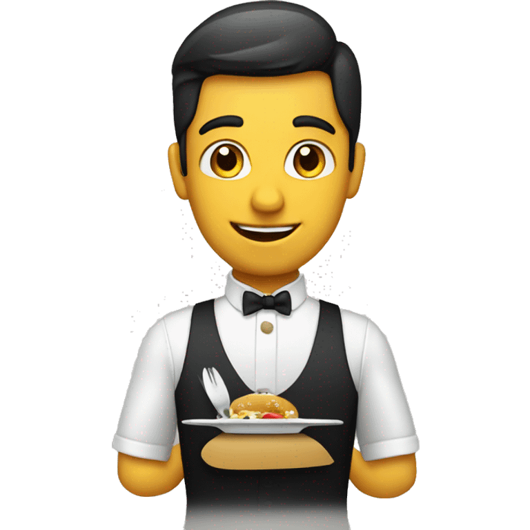 waiter with menu emoji