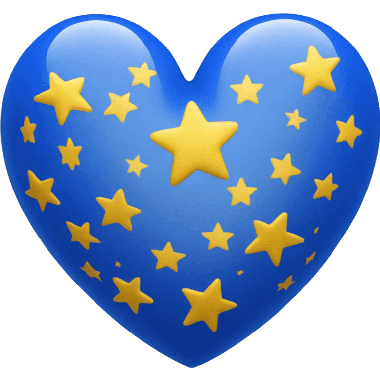 blue heart with EU europe stars emoji