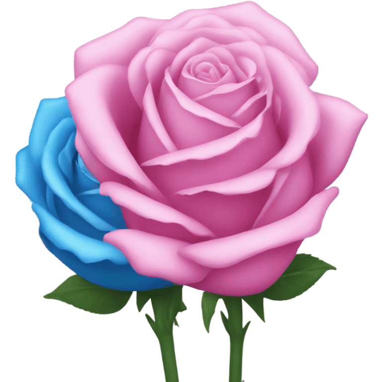 pink and blue roses emoji