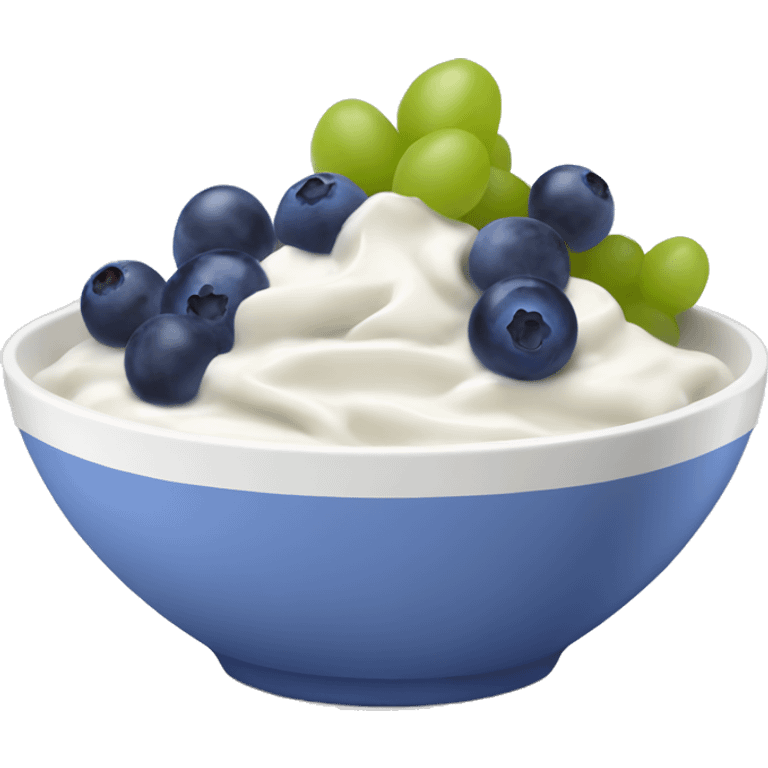 yoghurt bowl with grapes and blueberries emoji