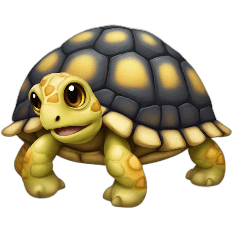 une tortue avec des jambes d'humain et une tete de giraphe emoji