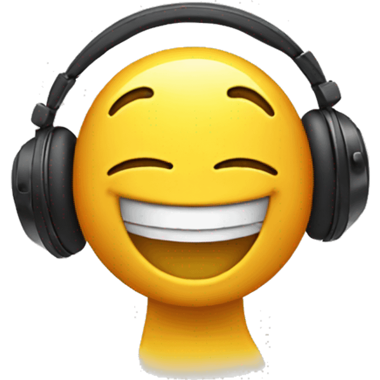 laughing emoji with headphones emoji