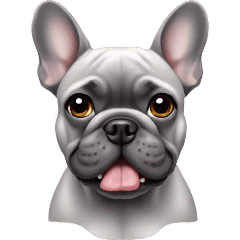 Grey French bulldog emoji