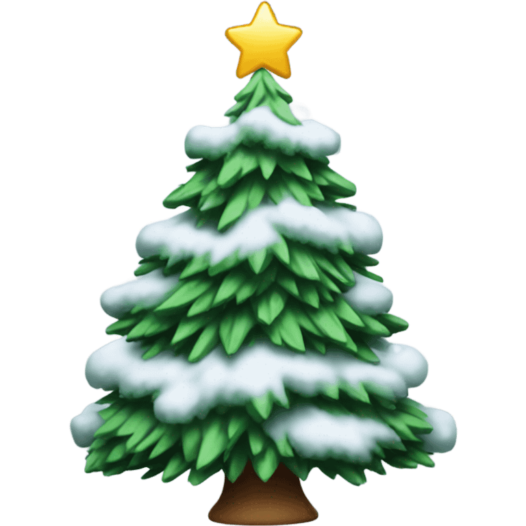 A Christmas tree with snow  emoji