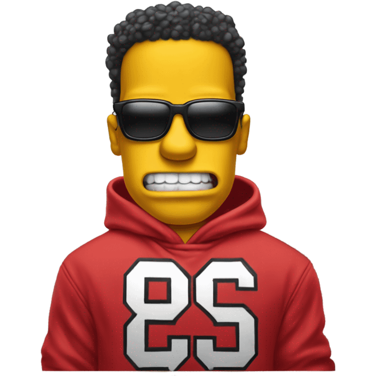 Bart Simpson wearing a red Chicago bulls hoodie  emoji