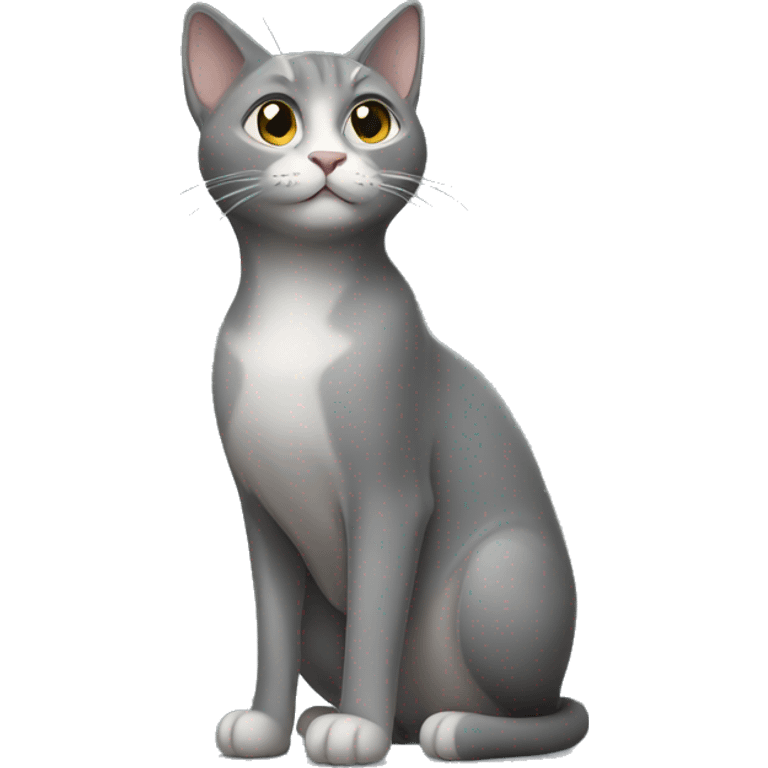 Gray cat standing up emoji