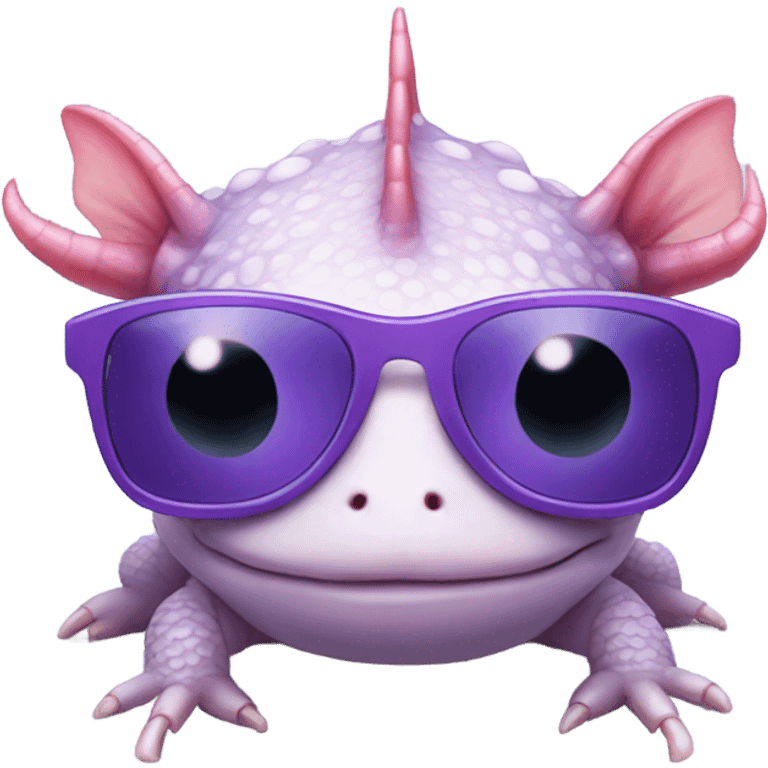 Axolotl with sunglasses purple emoji