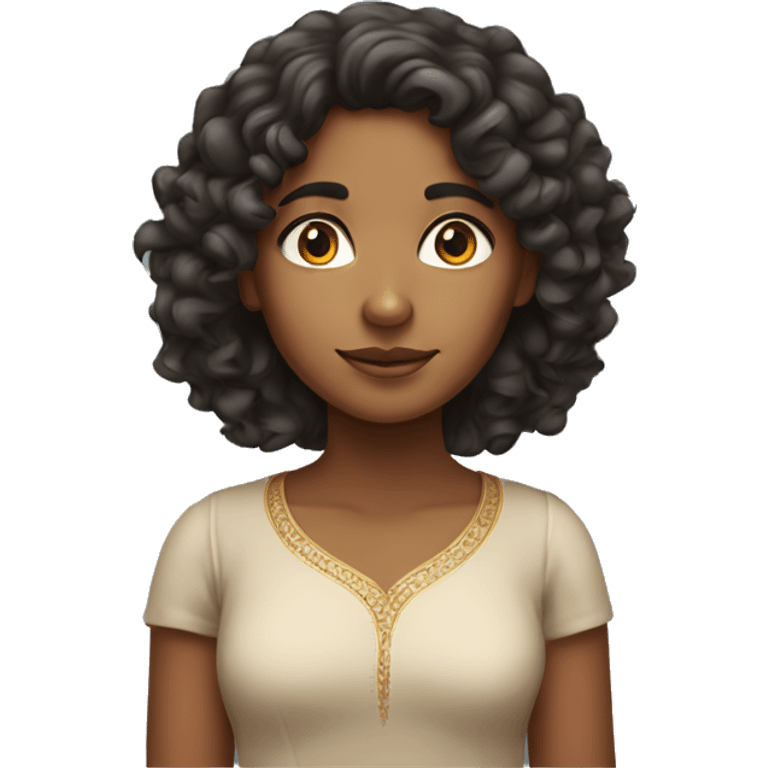 an indian girl with slight curly hair emoji