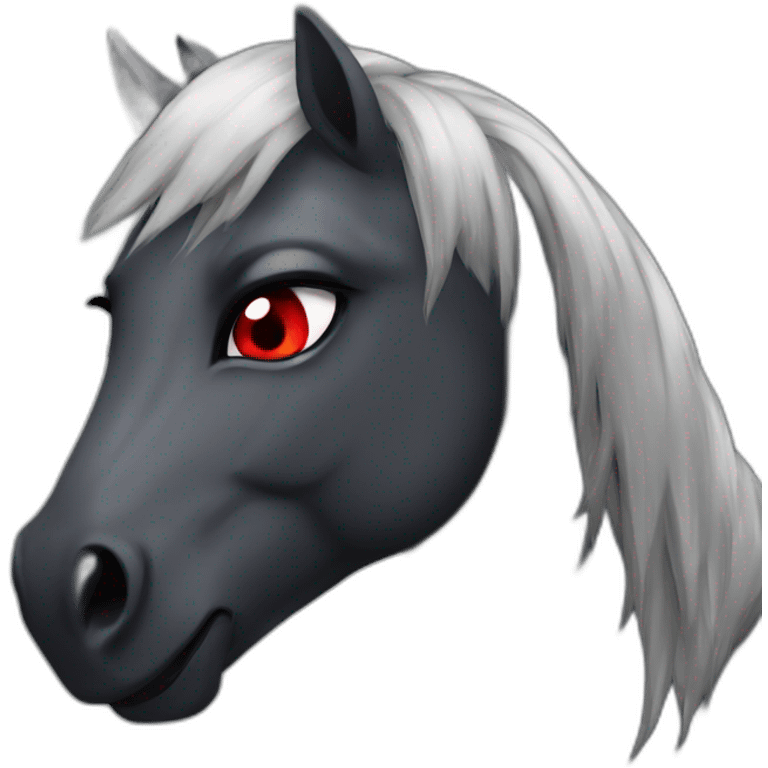 Angry dark poney red eyes emoji