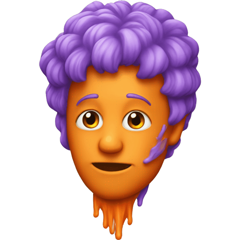 an orange glowig purple emoji