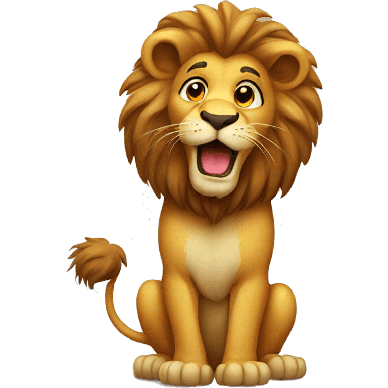 Lion blowing a kiss cartoon emoji