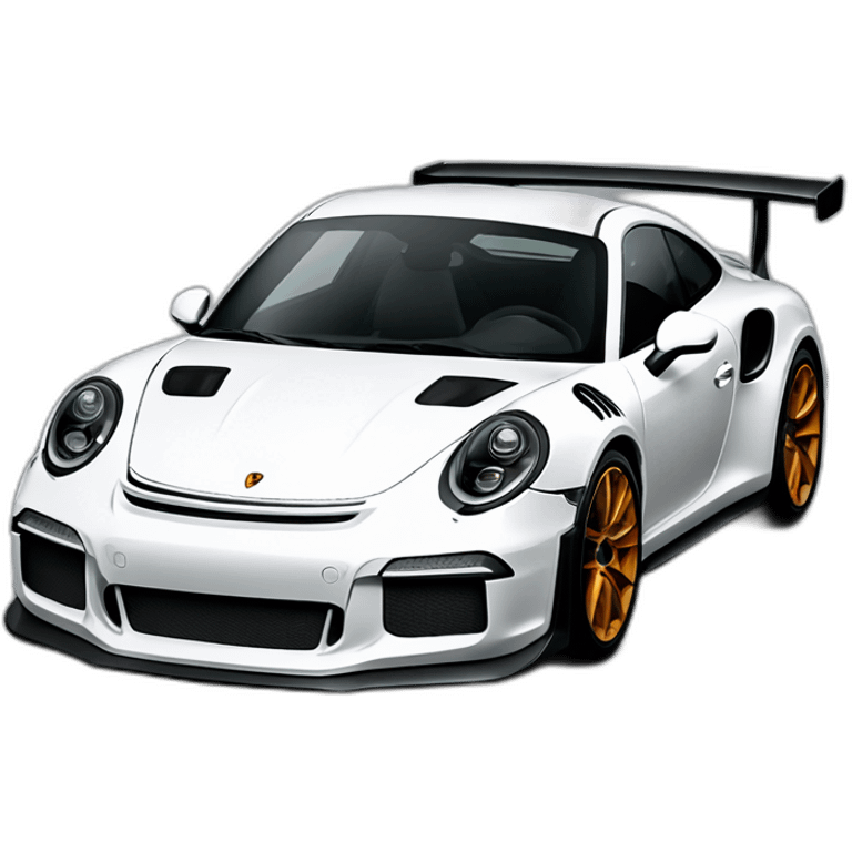 white porcshe GT3RS driving right emoji