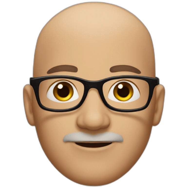 A man without Hair wearing black glasses emoji