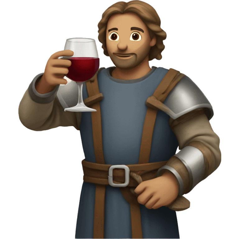 medieval holding only one glass of wine emoji