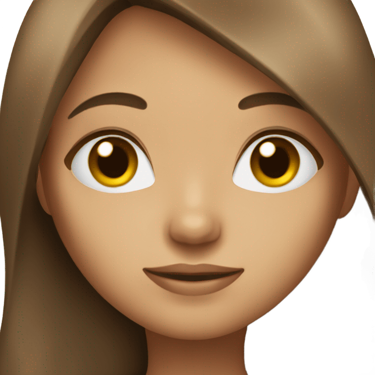 Girl with brown long straight hair emoji