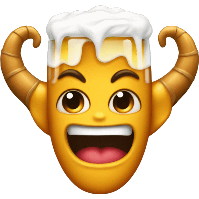 Diablito con una cerveza  emoji