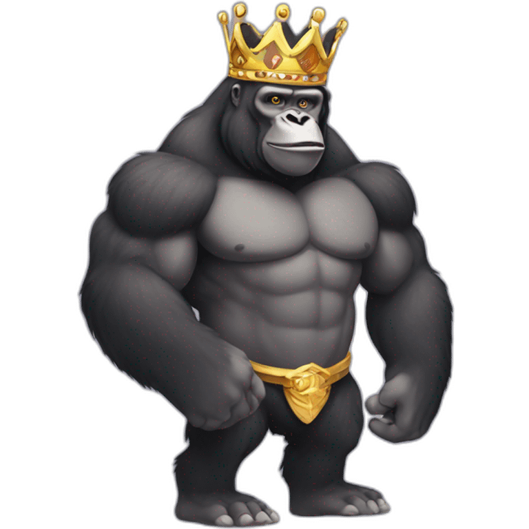 Buff gorilla wearing a crown emoji