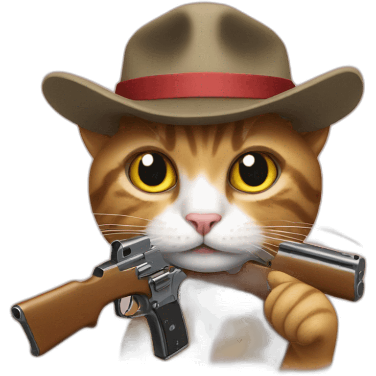 cat with hat and toy gun emoji