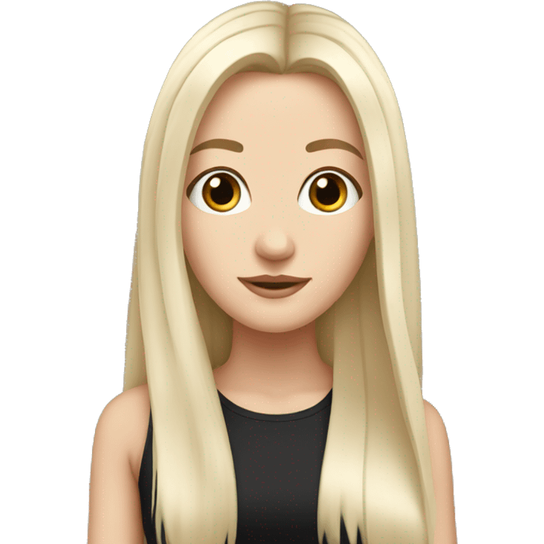 tall white girl with black long hair emoji