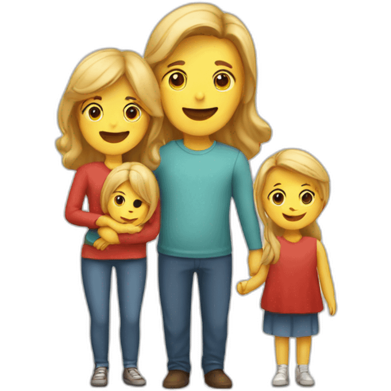 emoji danish family with mom, dad, kid emoji