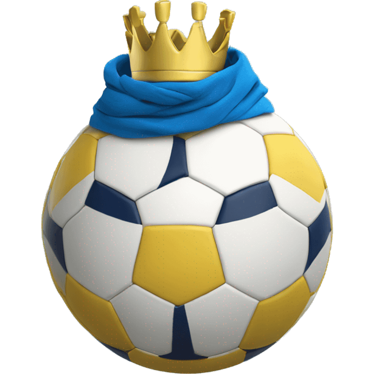 charlotte fc themed soccer ball with minimalist crown and blue scarf emoji