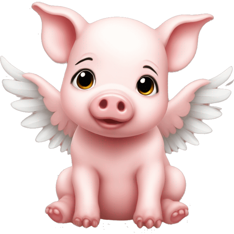 Baby pig with wings  emoji