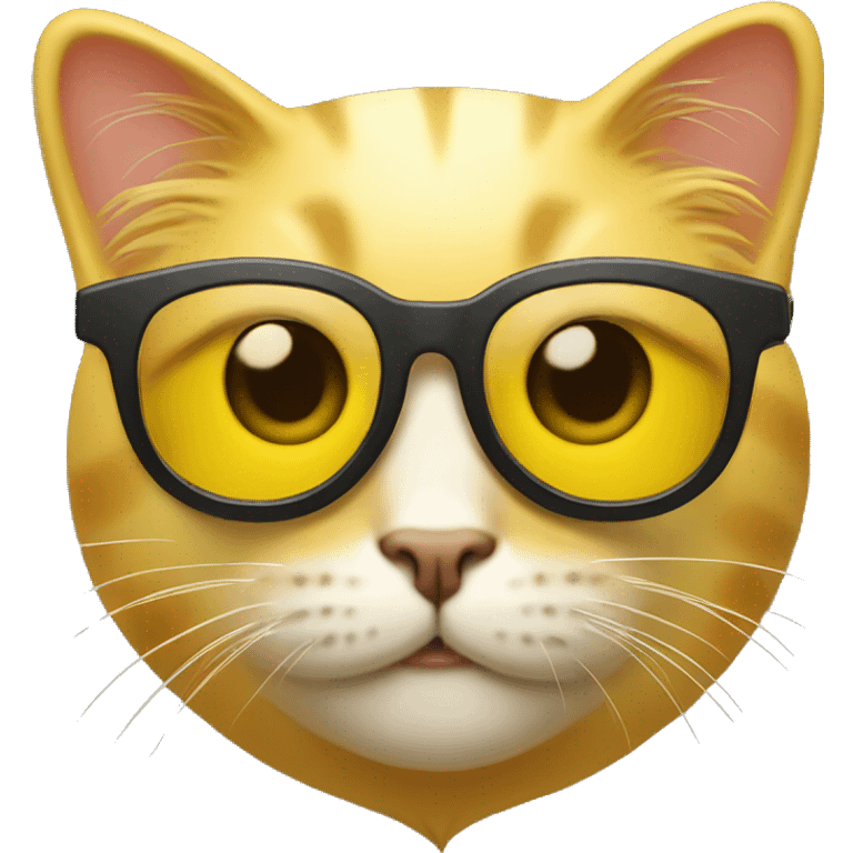 face Cat yellow with sunglases emoji