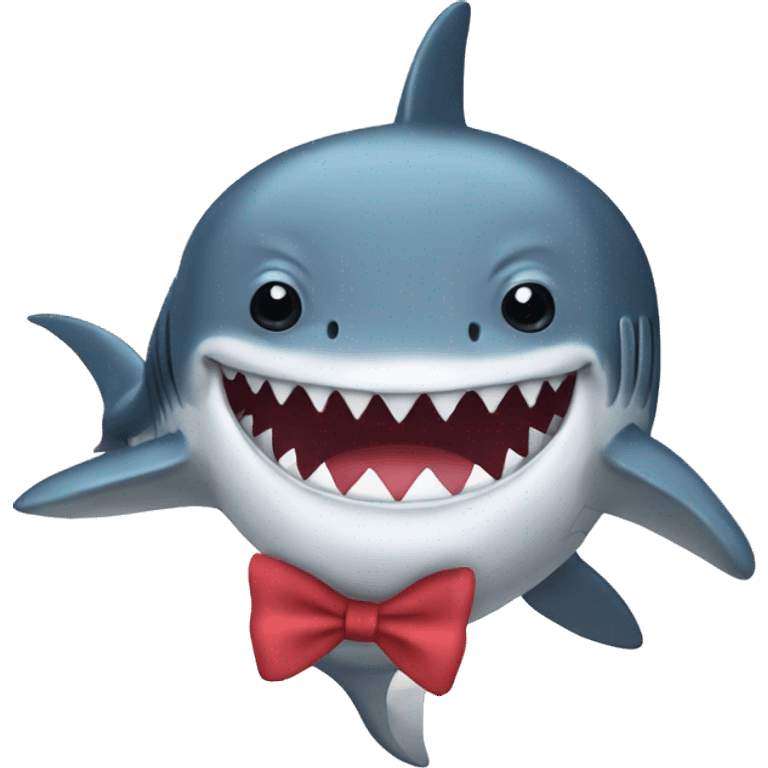 Shark wearing a bow emoji