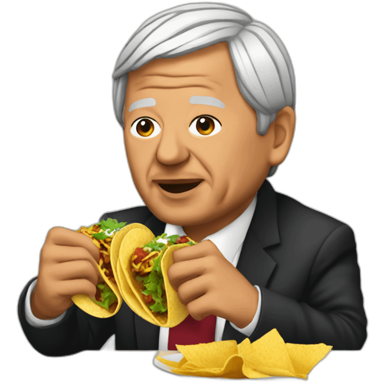 Andres Manuel Lopez Obrador eating tacos emoji