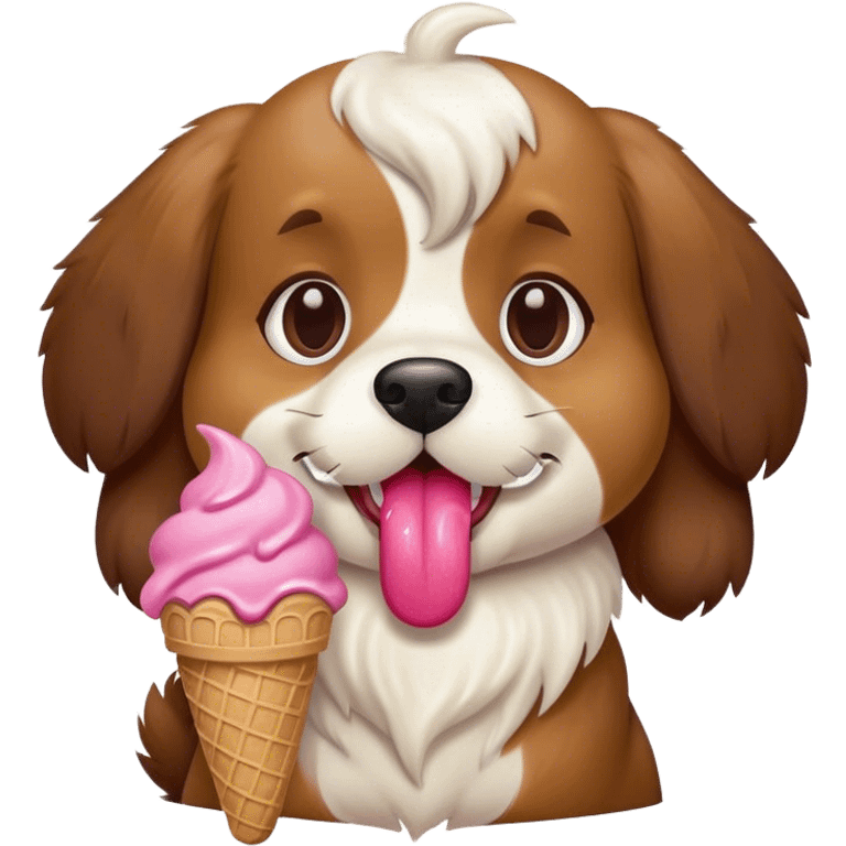 dog eating icecream emoji