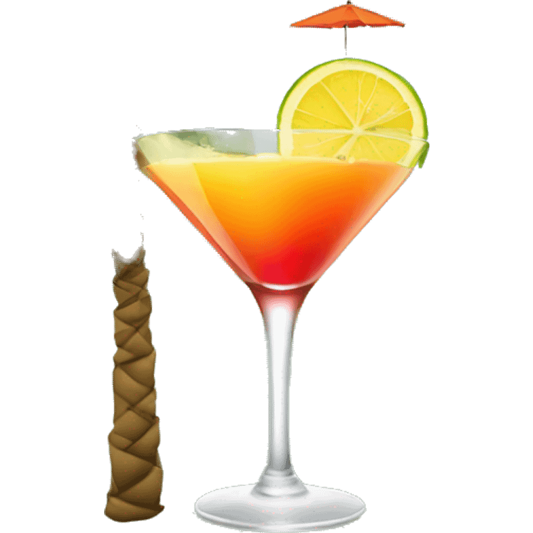 Palm tree and cocktail  emoji