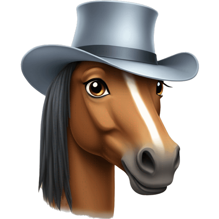 Horse wearing a hat emoji