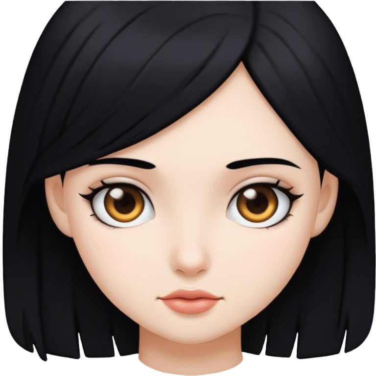 girl with black hair being all lovely emoji