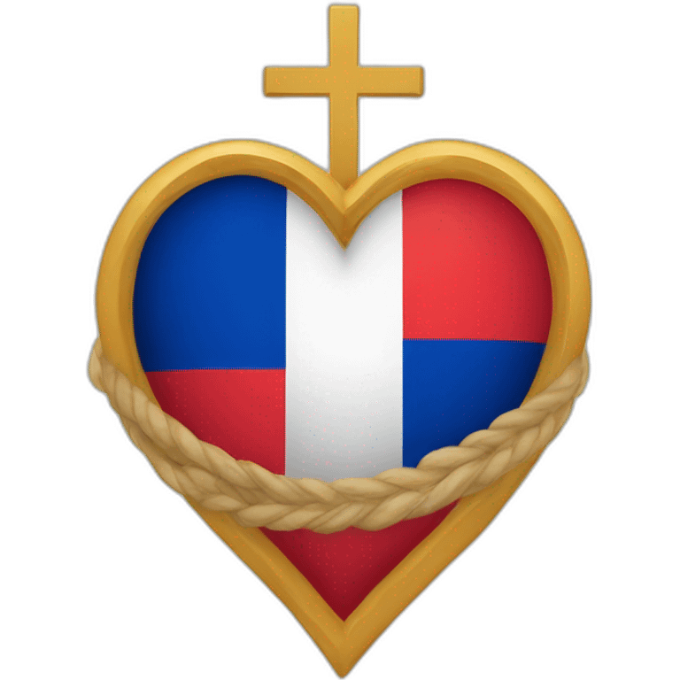 drapeau france avec coeur de jésus emoji