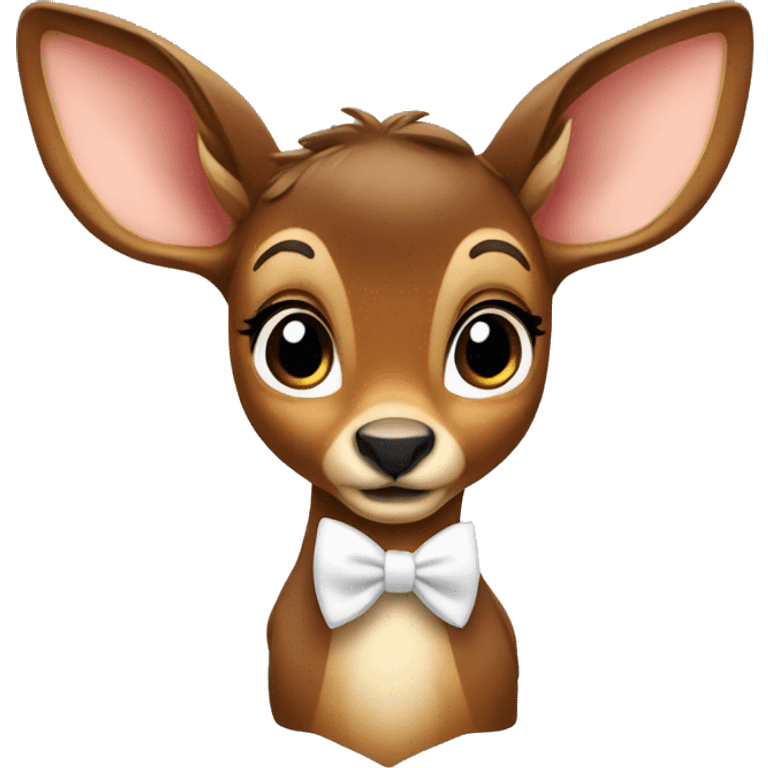 bambi with white bow tie emoji