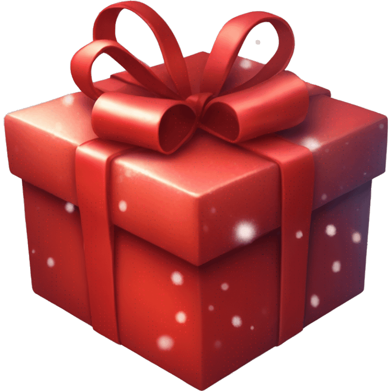 Christmas gift box red snow aesthetic  emoji