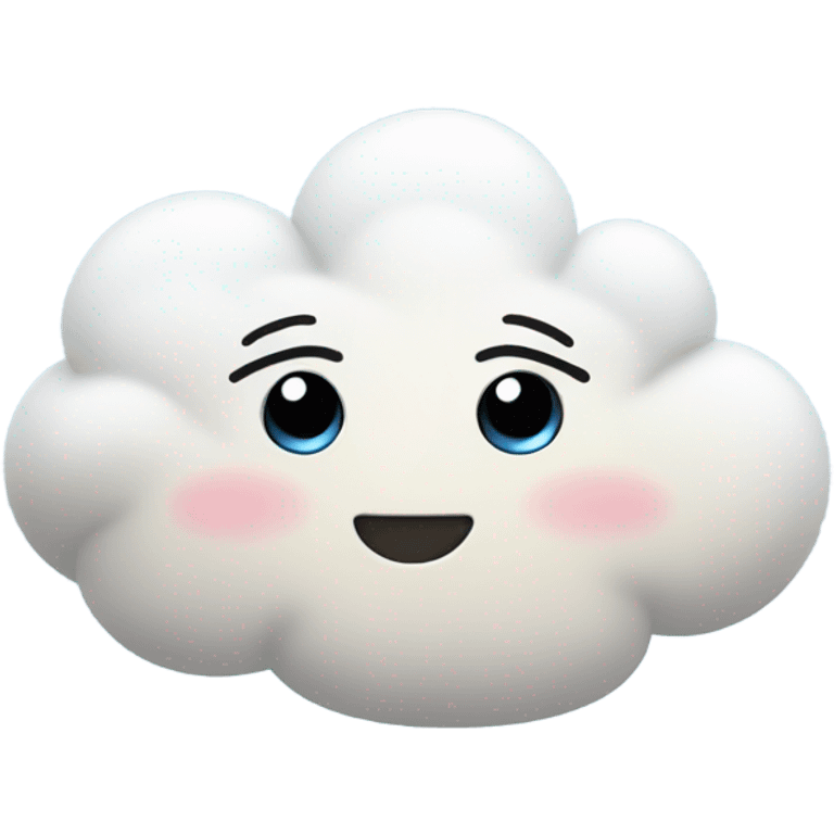 cloud with cute eyes showing a peace sign  emoji